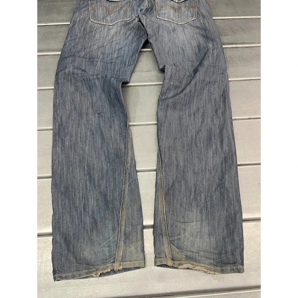 VTG Levis 514 Jeans Mens 34X34 Blue Medium Wash‎ Denim Slim Straight Distressed